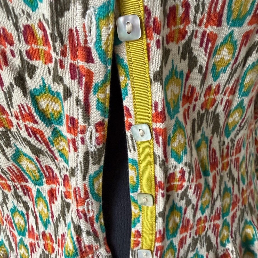 🟢 Sundance Colorful Patterned Button-Up Cardigan Small - Picture 2 of 9